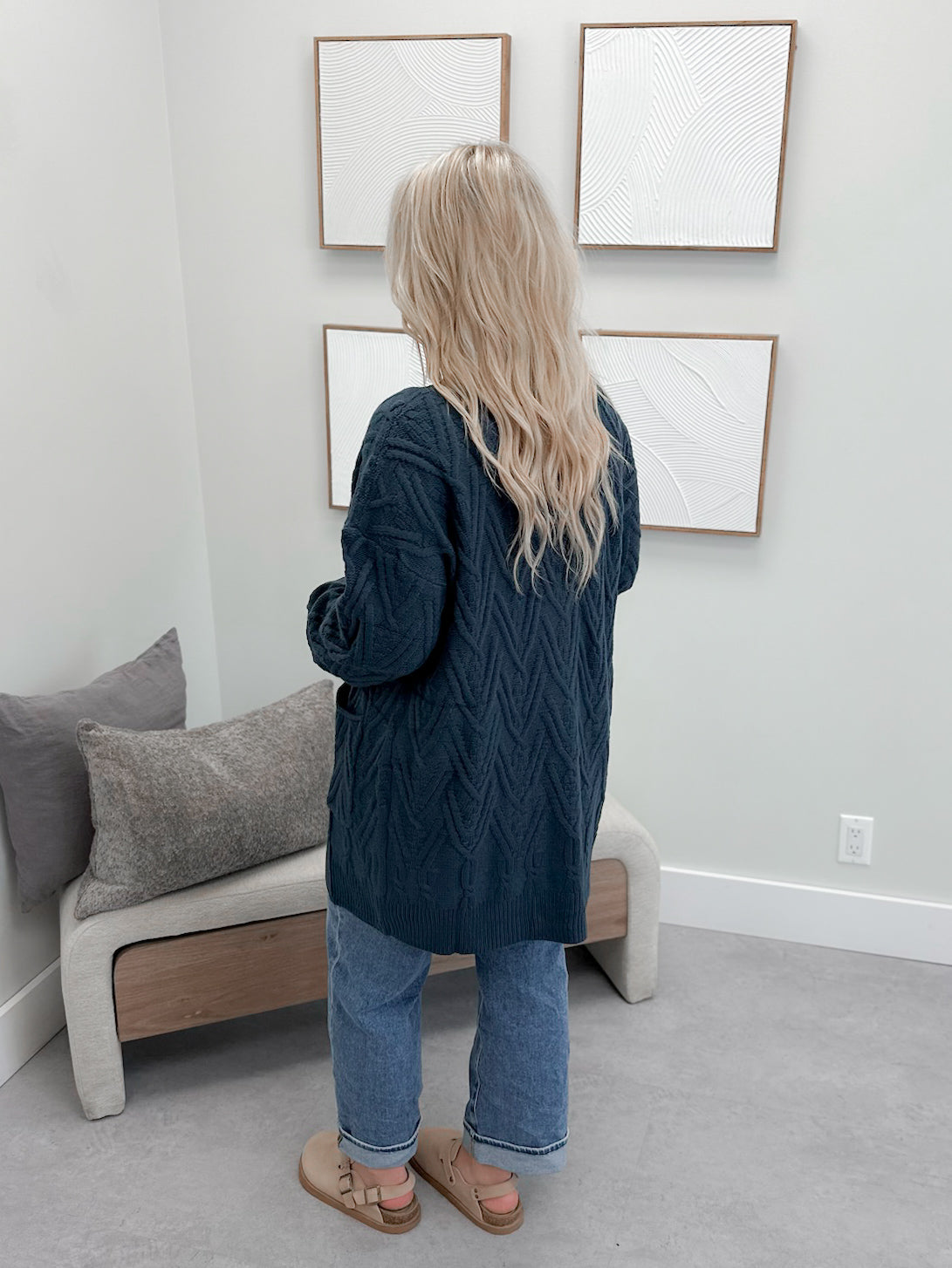 Brooks Cardigan in Deep Teal Navy