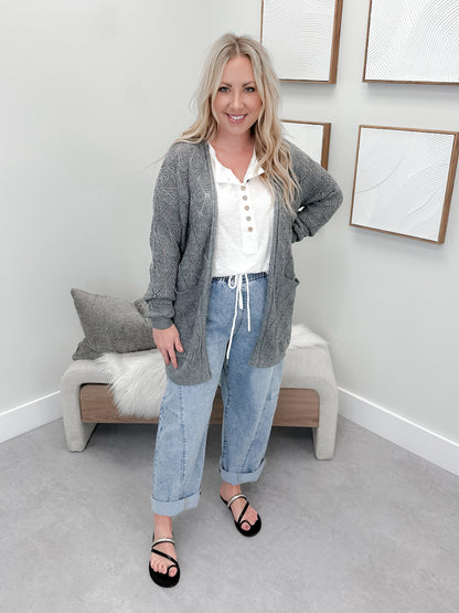 Astrid Knit Cardigan in Grey