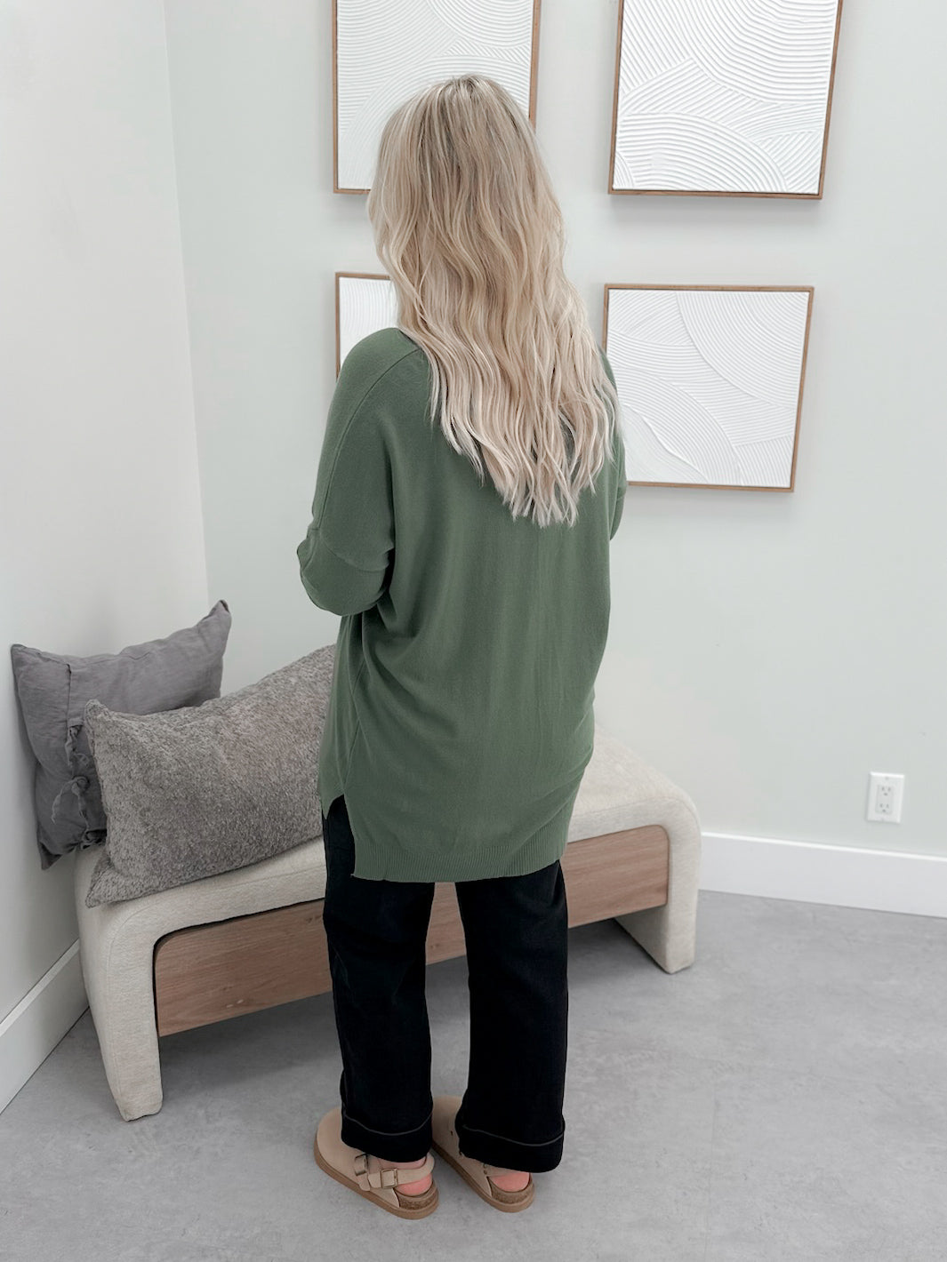 Super Soft Line Sweater in Moss