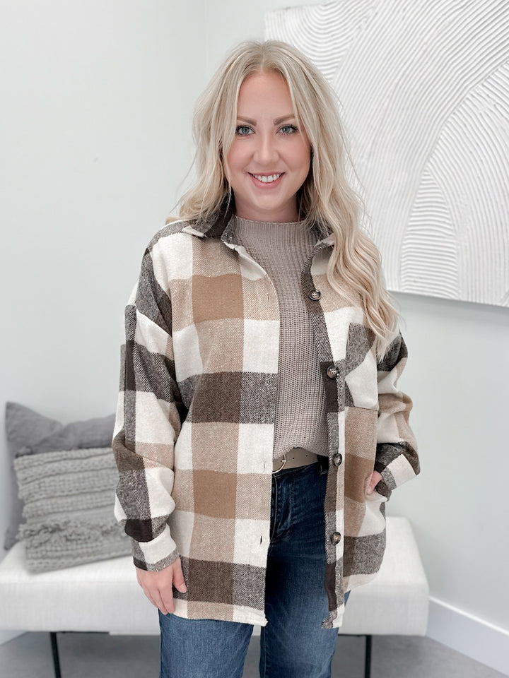 Greta Shacket in Brown