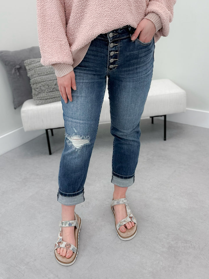 Salem Boyfriend Button Fly Jeans by Judy Blue