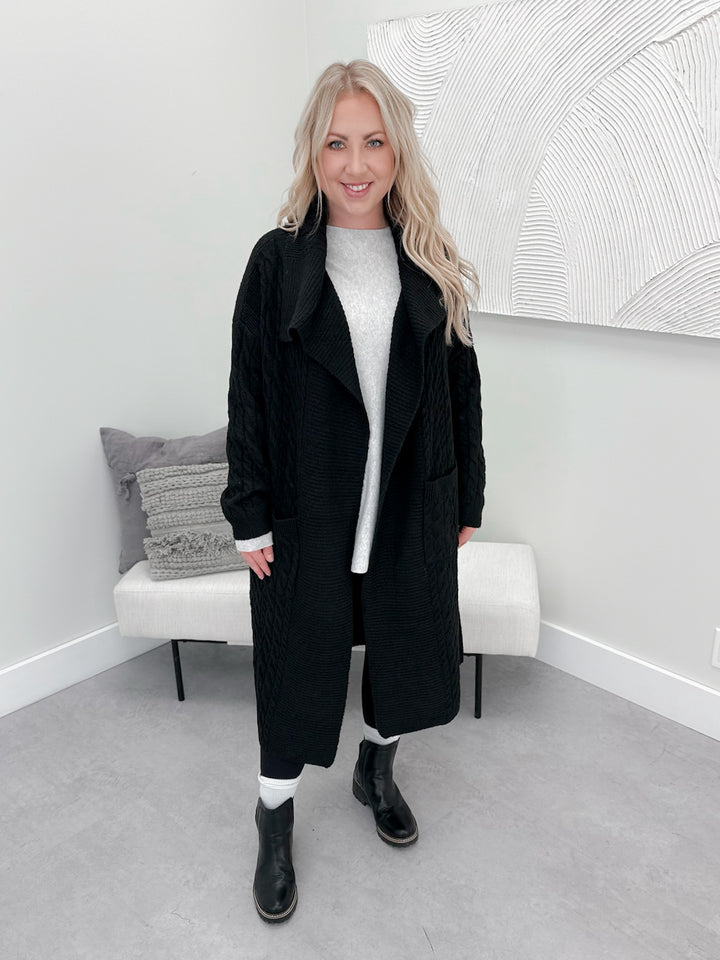 Beth Long Coatigan in Black