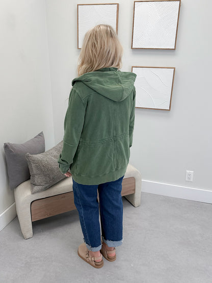 Grab and Glow Jacket in Moss by Ampersand Avenue