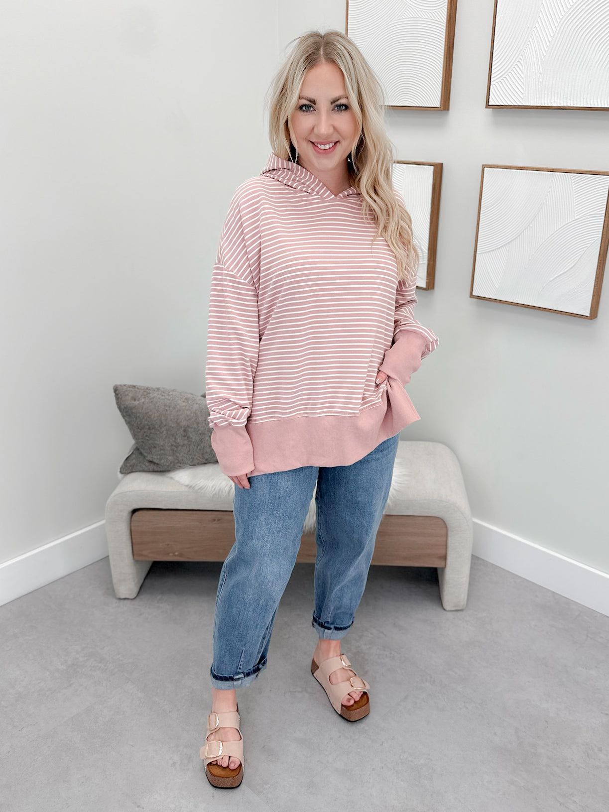 Ressa Hoodie in Dusty Pink