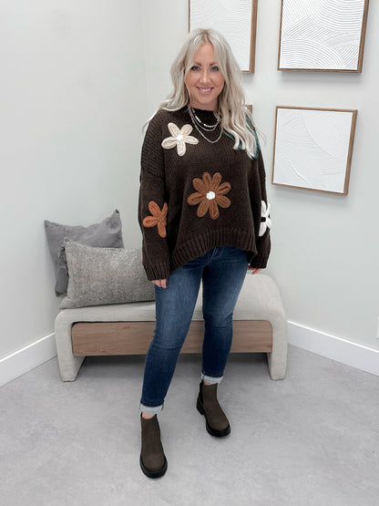 Asters Sweater in Coffee