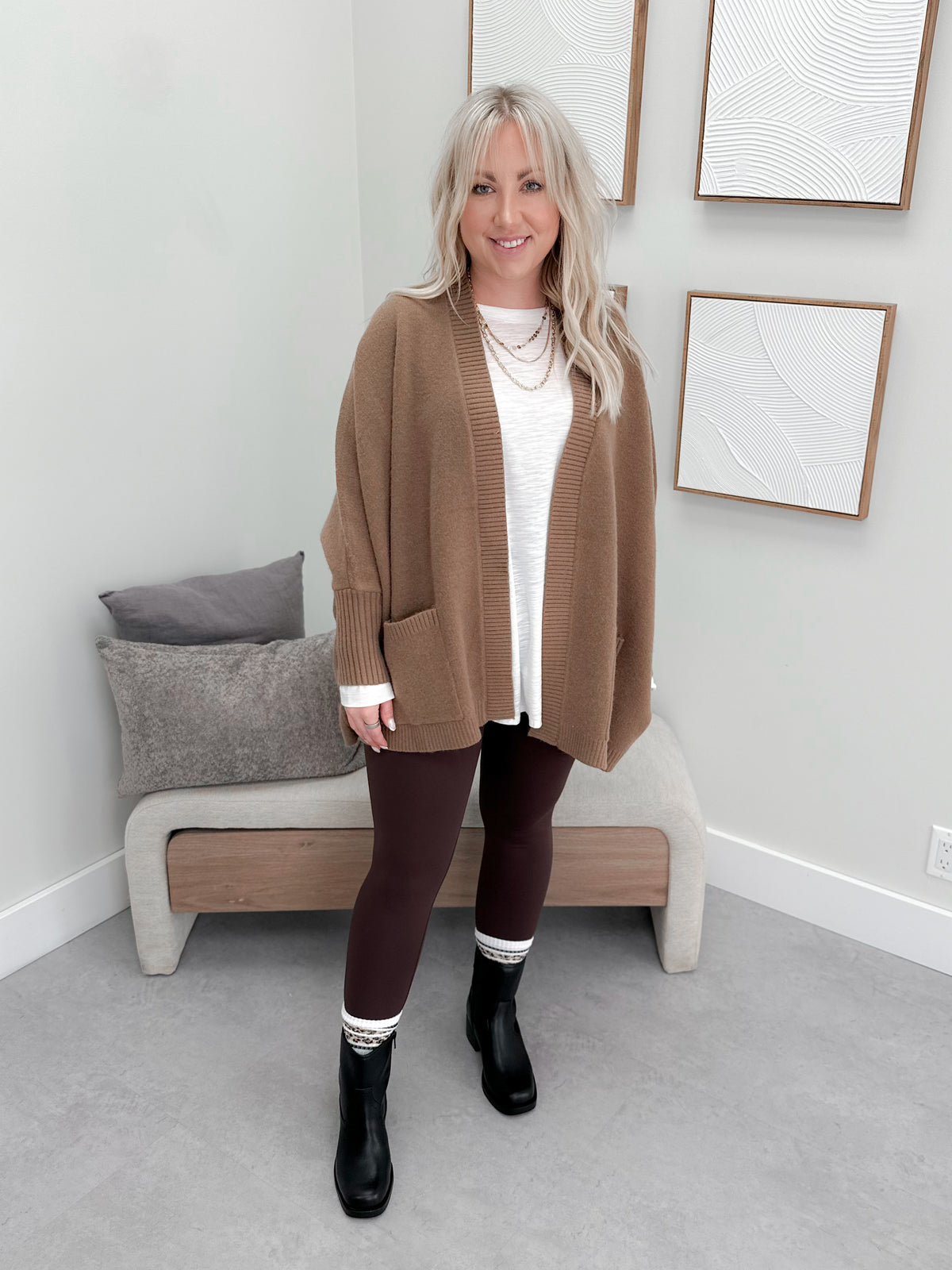 Russel Cocoon Cardigan in Mocha
