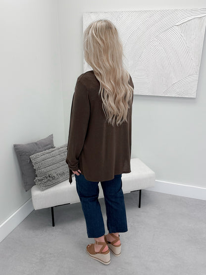 Carter Cardigan in Chocolate