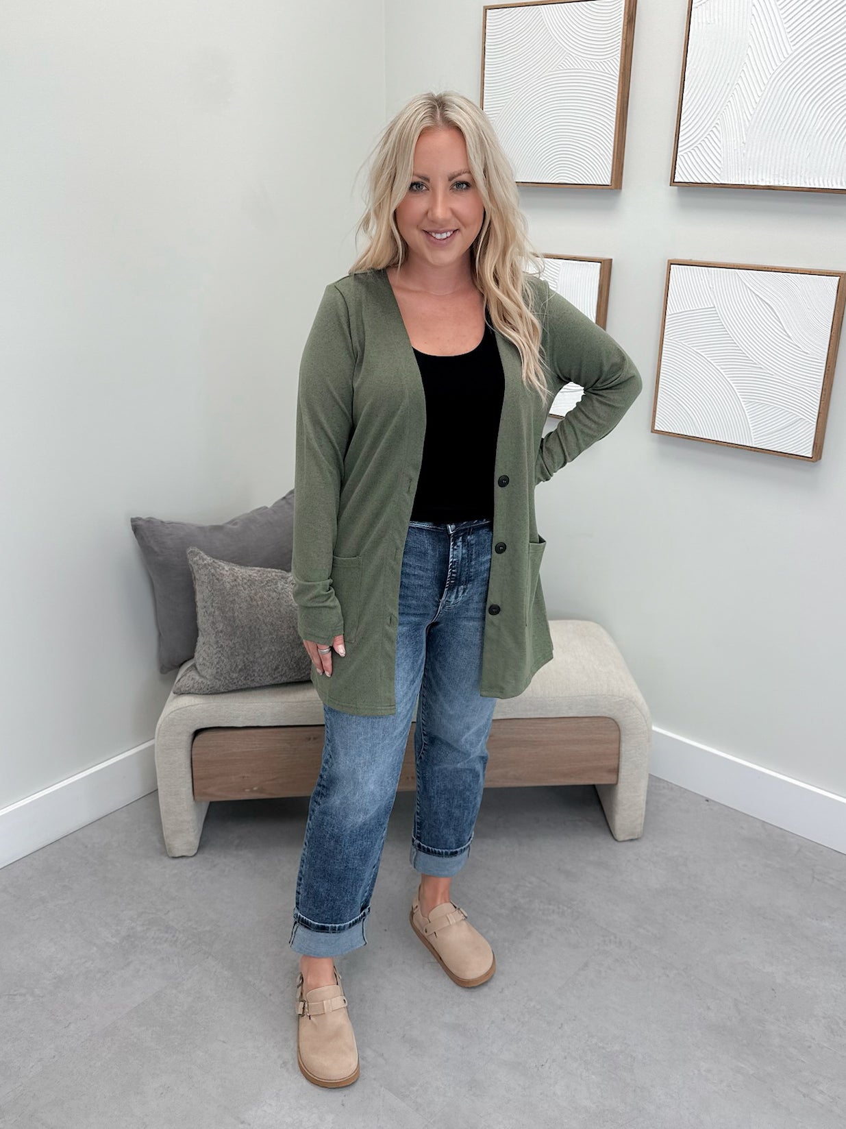 Cori Cardigan in Olive