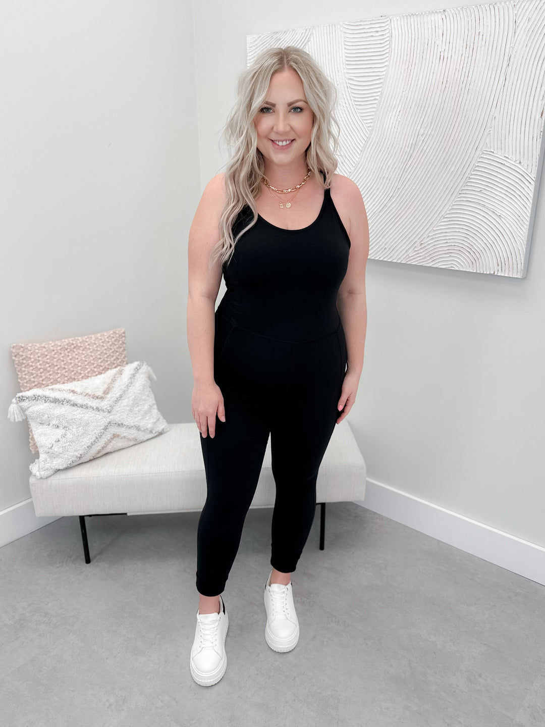 Time Off Sleeveless Jumpsuit in Black