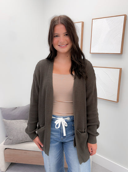 Mia Cardigan in Olive