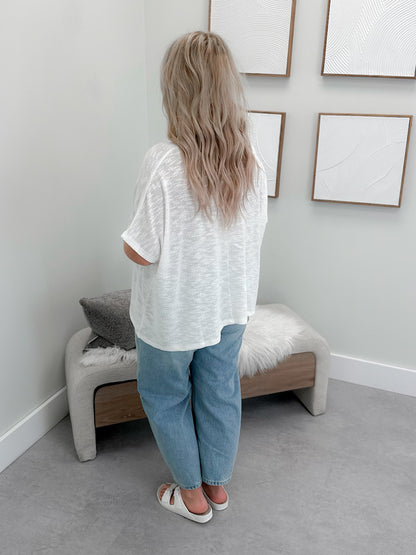 Summer Knit Tee in Cloud