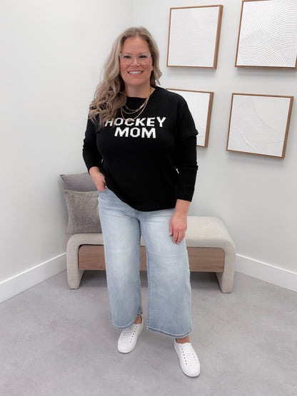 Hockey Mom Sweater in Black