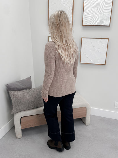Autumn Stroll Knit Top in Mocha