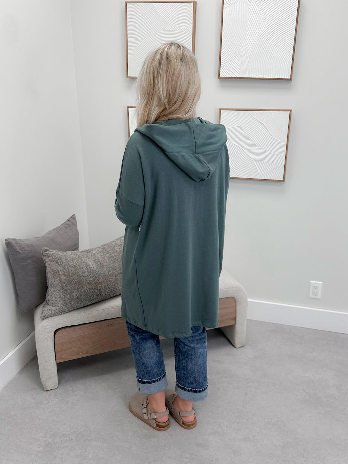 726 Hooded Cardigan in Juniper by Twenty Nine the Label