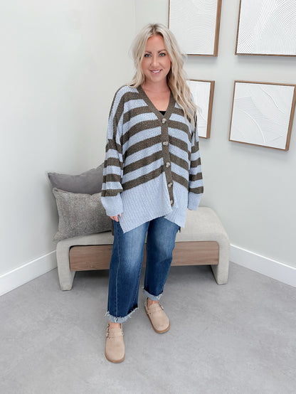Kalista Cardigan in Blue Stripes
