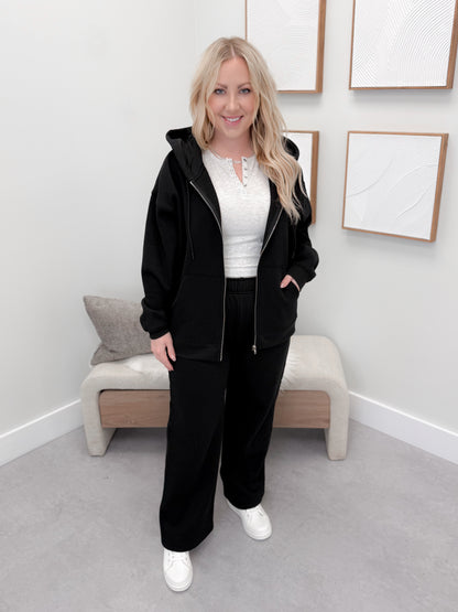 Blair Zip Up Hoodie in Black