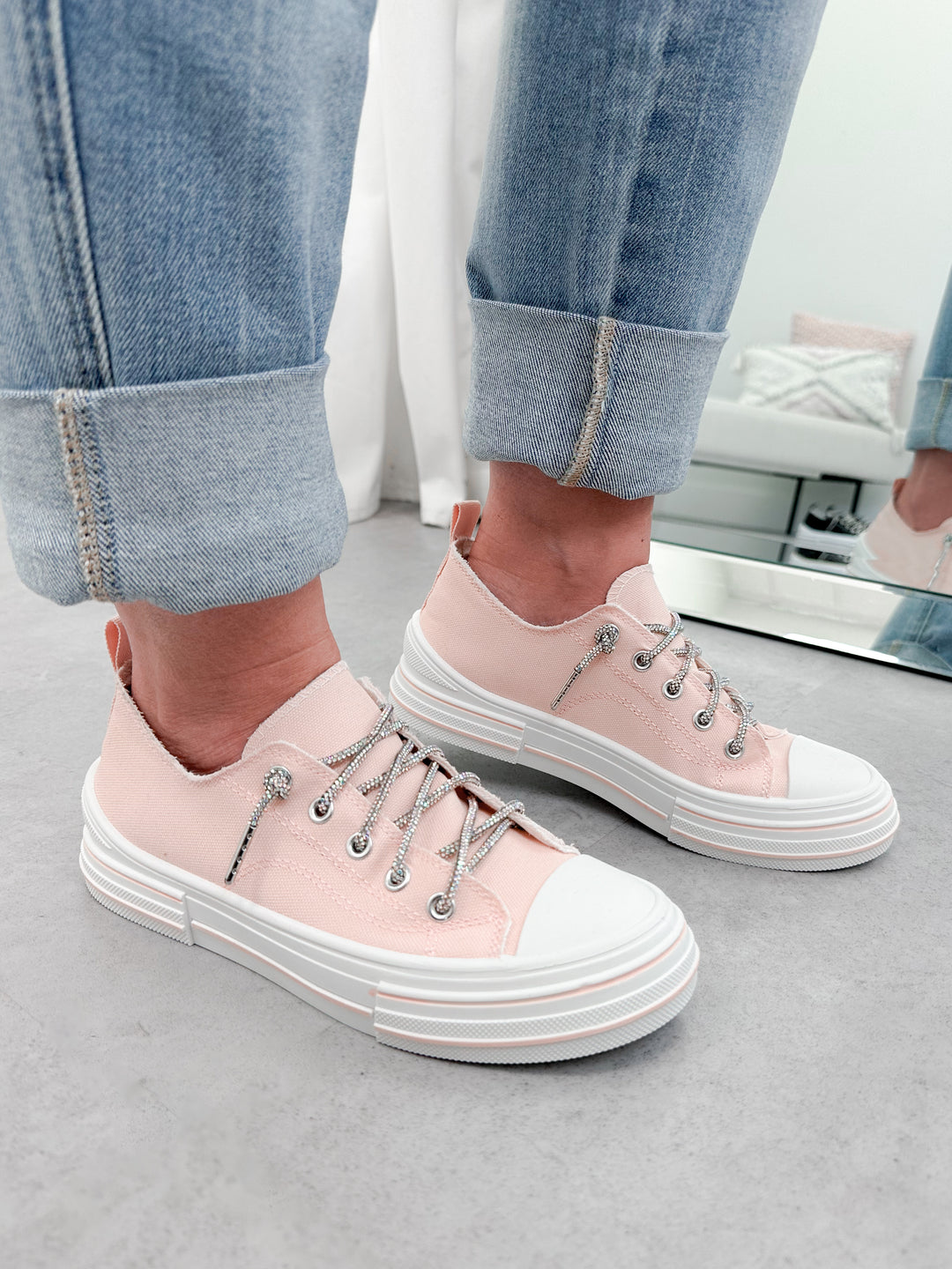 Glitz Sneaker in Blush