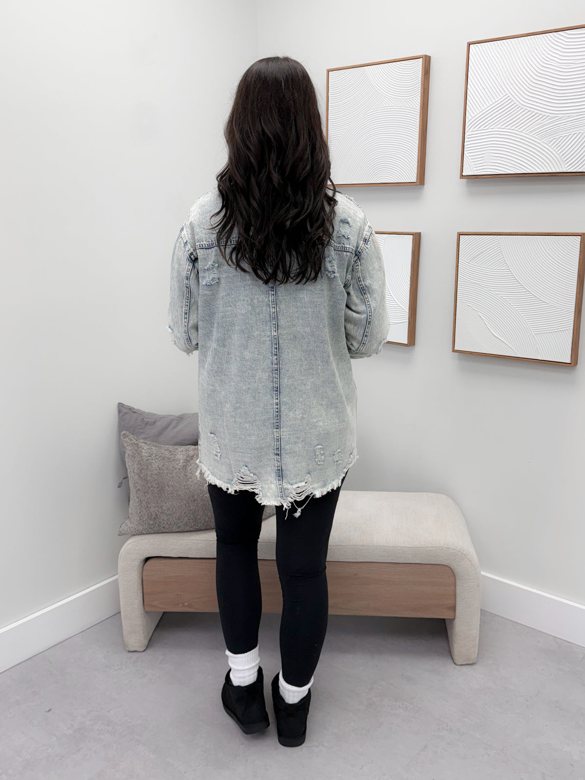 Spader Shacket in Acid Wash by Risen