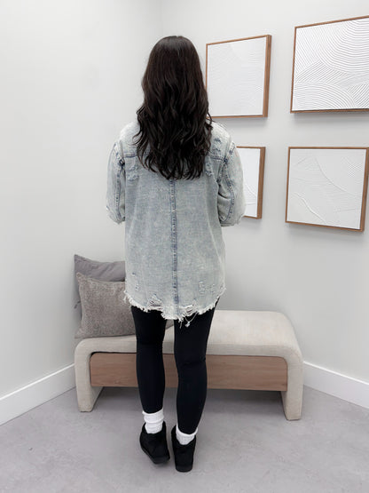 Spader Shacket in Acid Wash by Risen