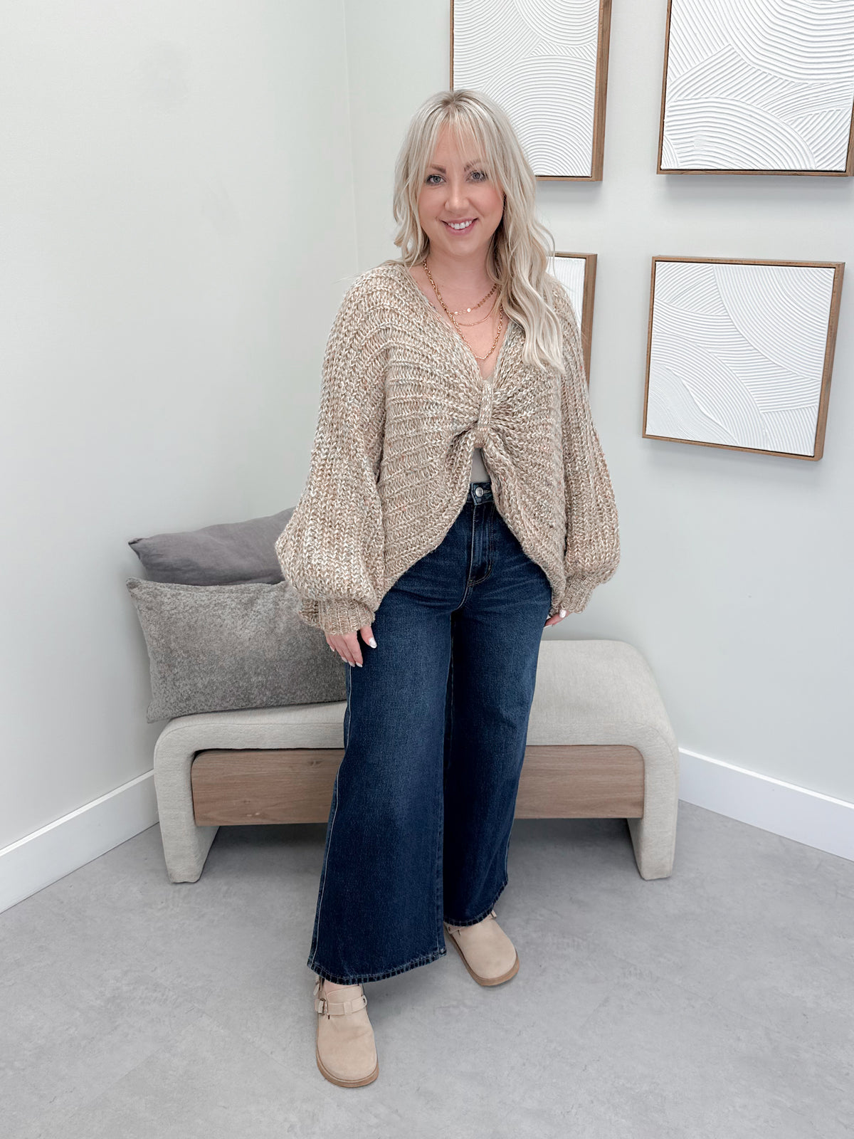 Kimball Cocoon Sweater in Shimmer Latte