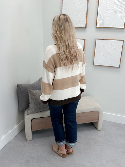 Scout Striped Sweater in Brown Mix