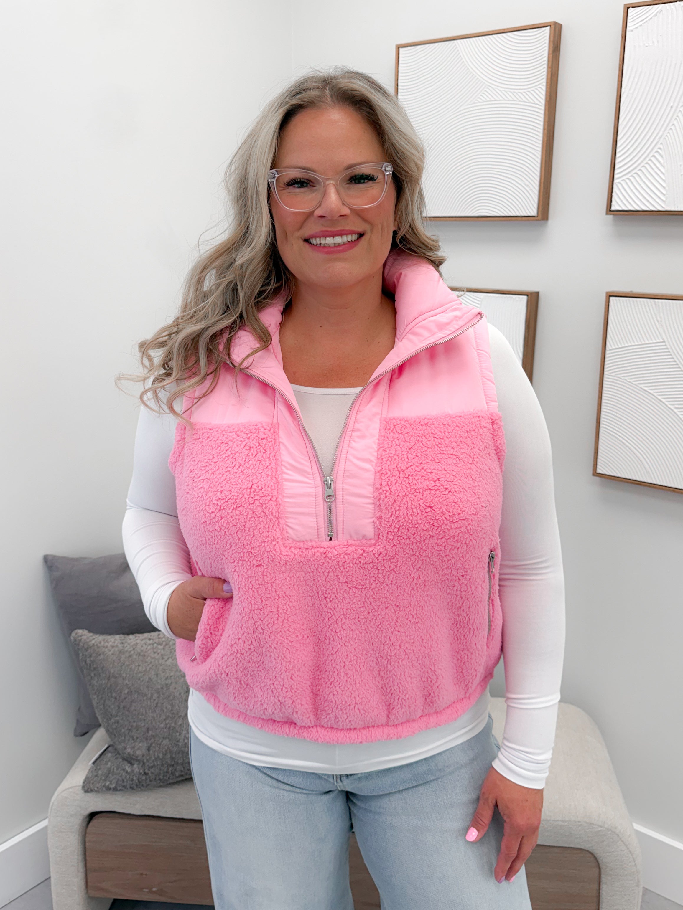 Tegan Vest in Pink