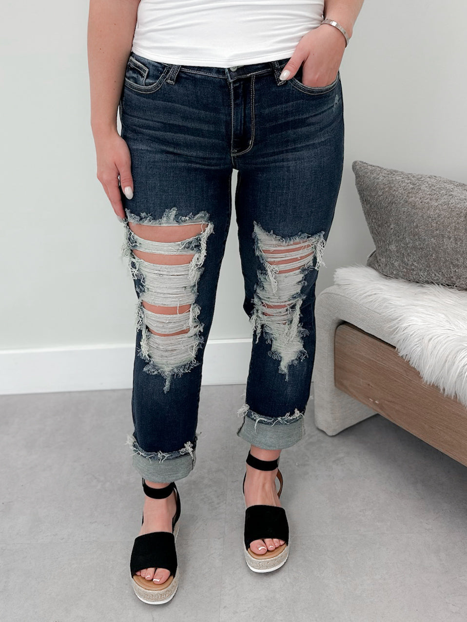Minka Mid Rise Dark Wash Jeans by Judy Blue