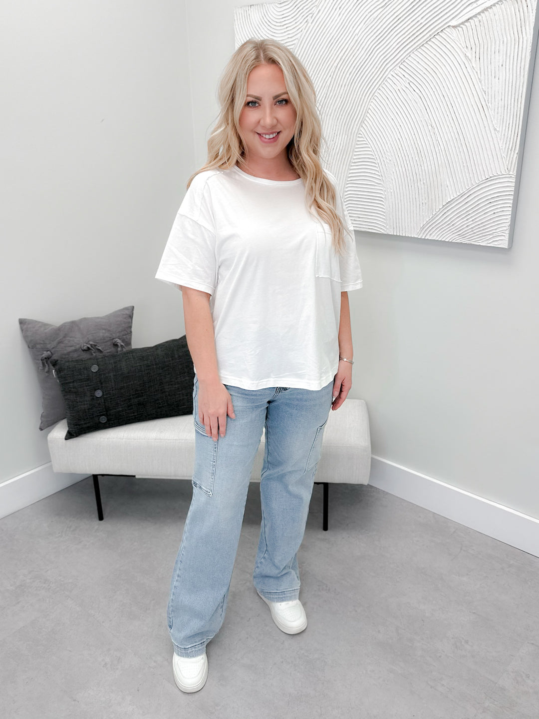 Fritz Pocket Tee in White