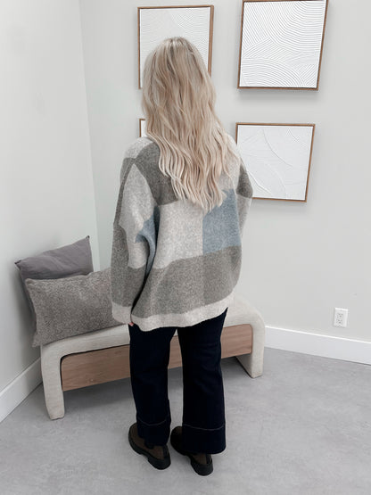 Joyce Color Blocked Sweater in Blue