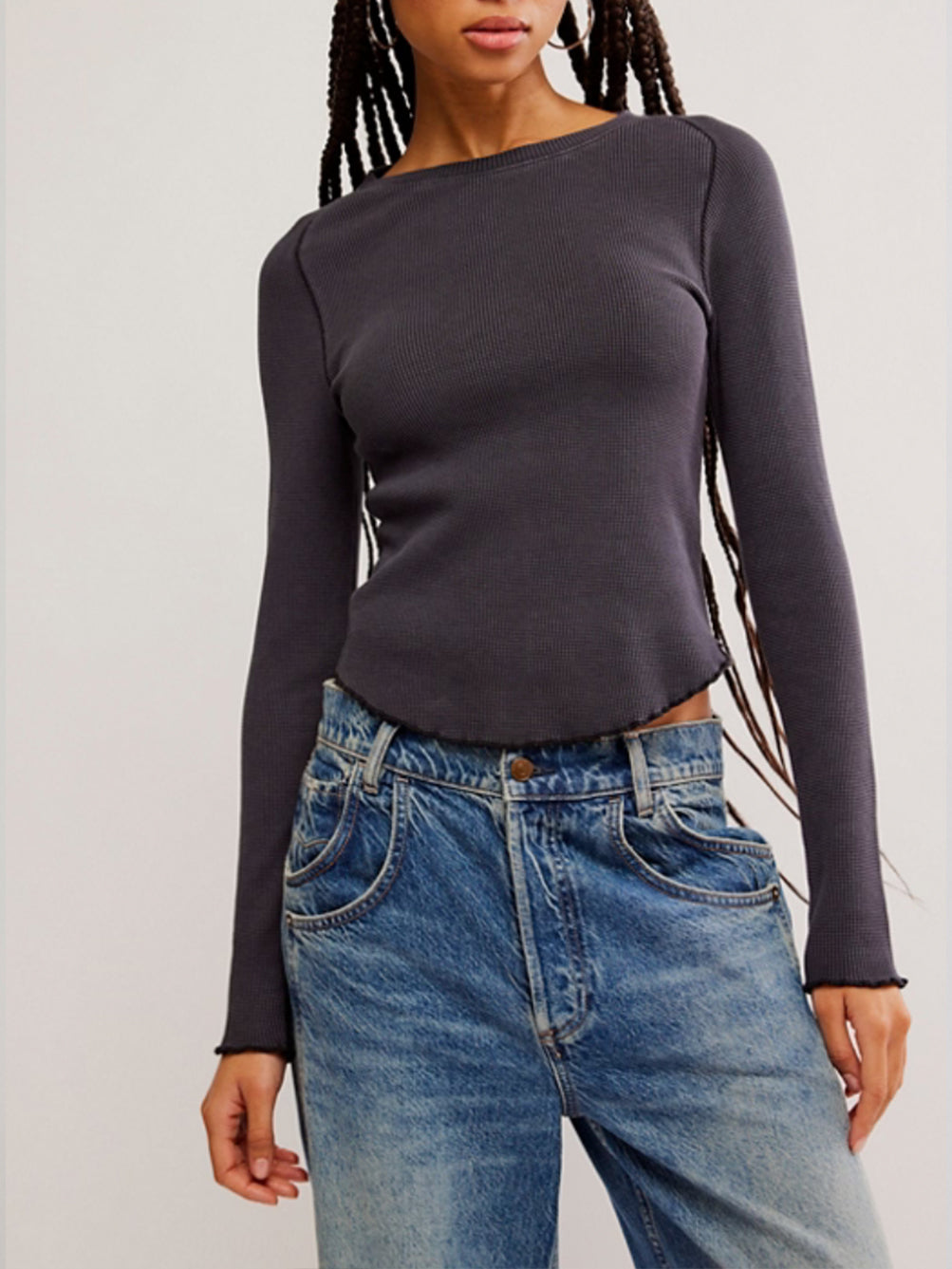 Easy Does It Long Sleeve in Black by Free People