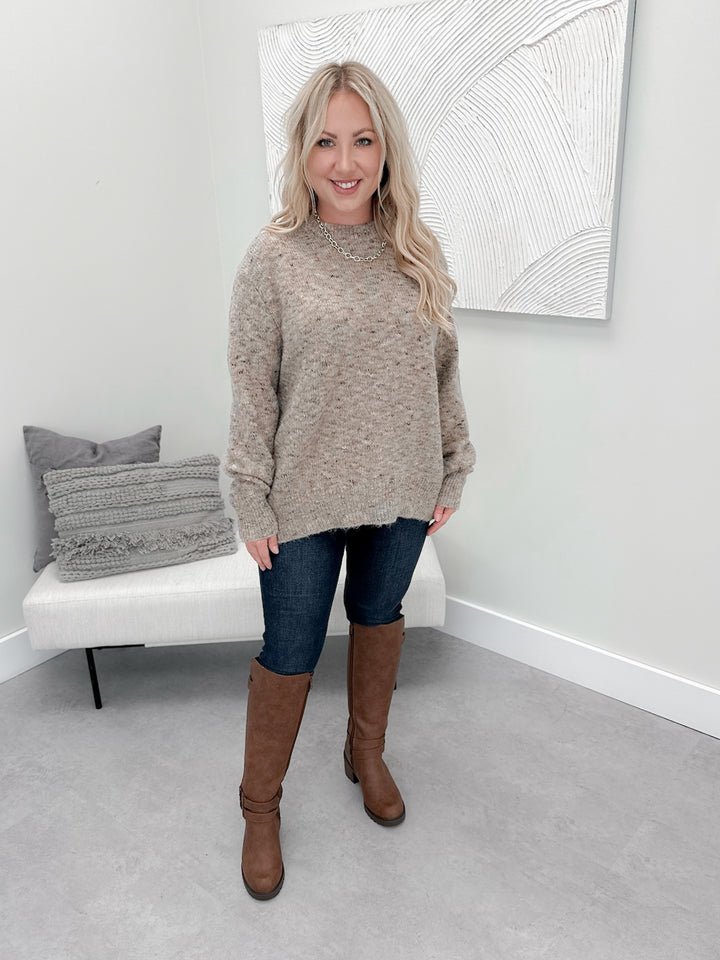 Imogen Sweater in Melange Taupe