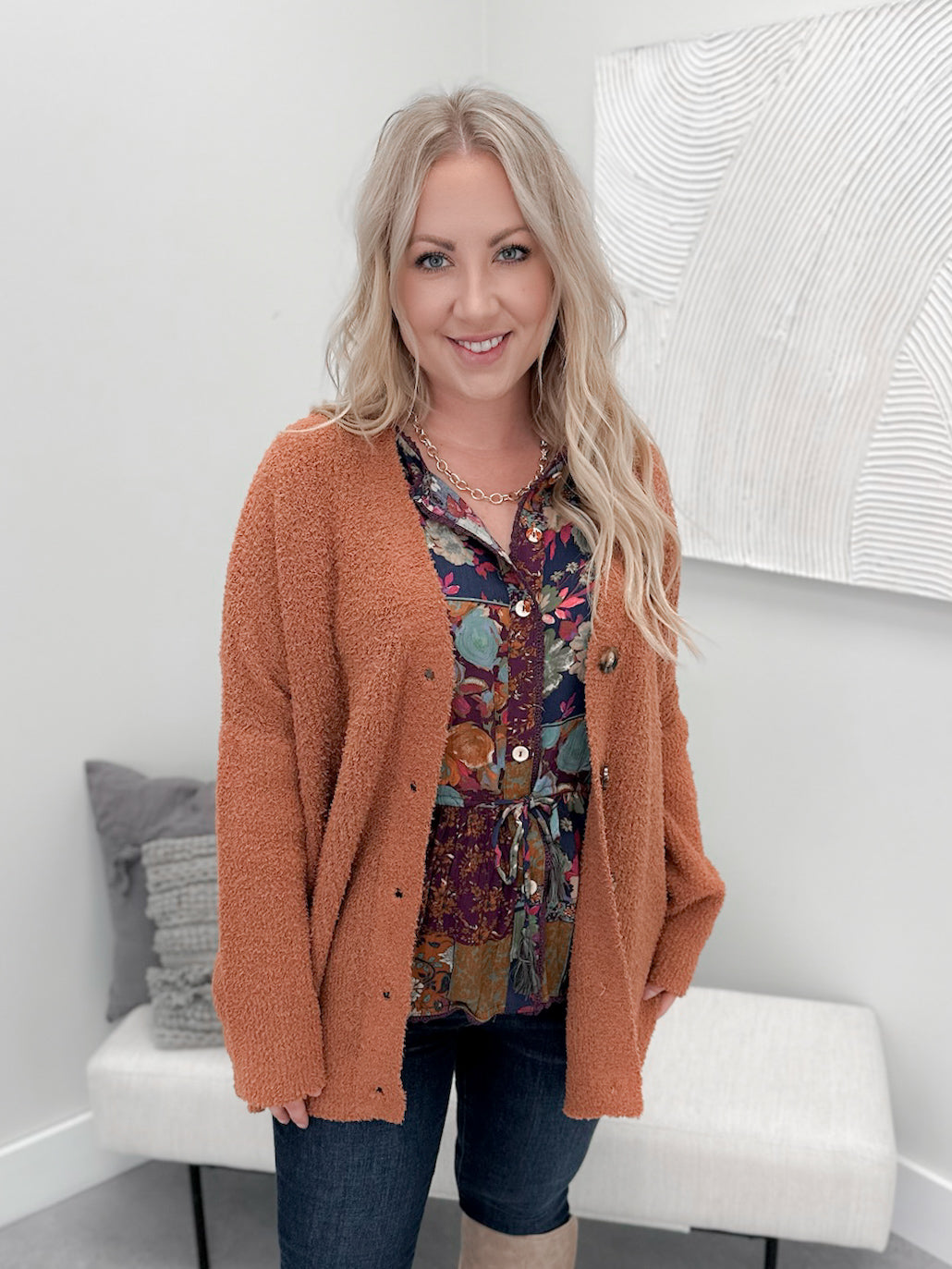 Warhol Cardigan in Pumpkin