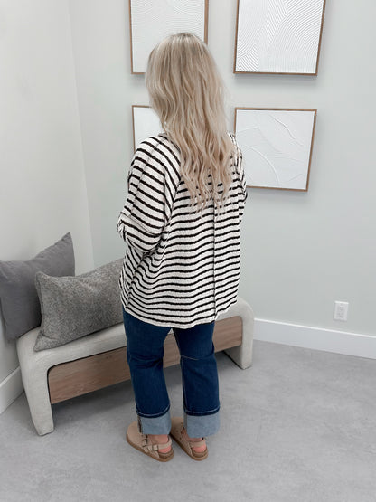Eclipse Long Sleeve in Brown Stripes