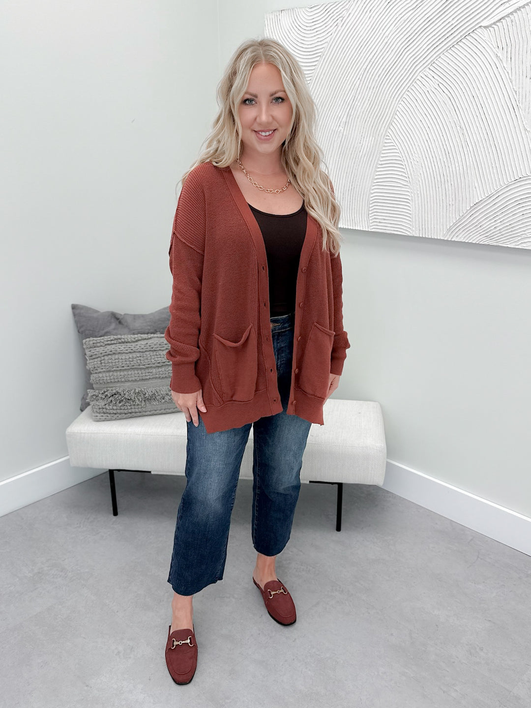 Merna Cardigan in Redwood