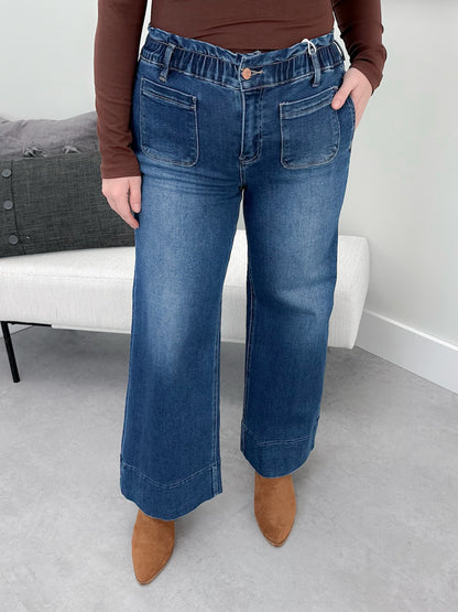 Raven Wide Leg Comfort Waist Jeans by Risen