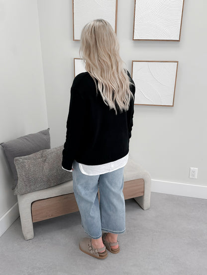 Hockey Mom Sweater in Black