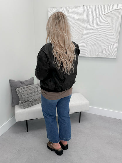 Bridget Bomber Jacket in Brown - 3X