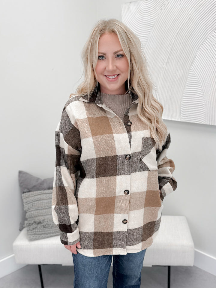 Greta Shacket in Brown
