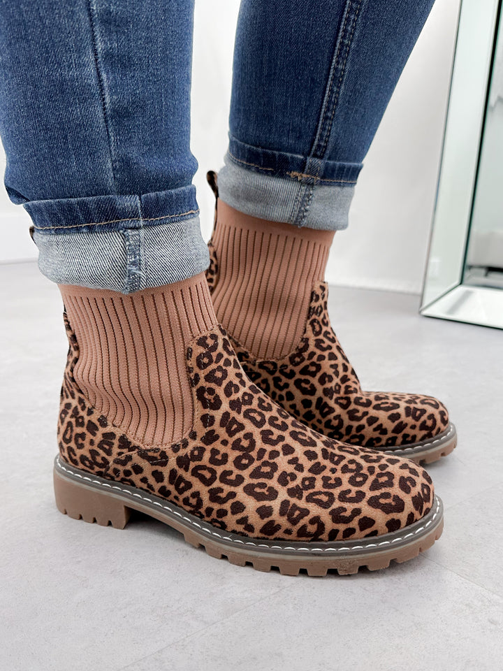 Cabin Fever Boots in Tan Leopard by Corkys