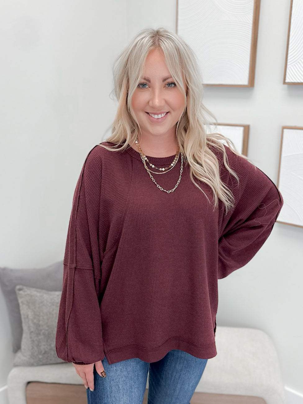 Layne Long Sleeve in Rosewood