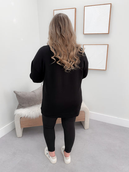 Brooke Pullover Dress in Black