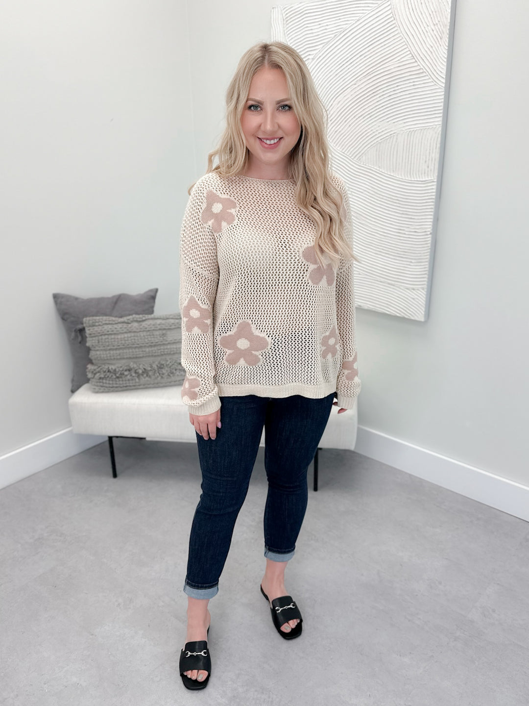 Cora Daisy Sweater in Natural