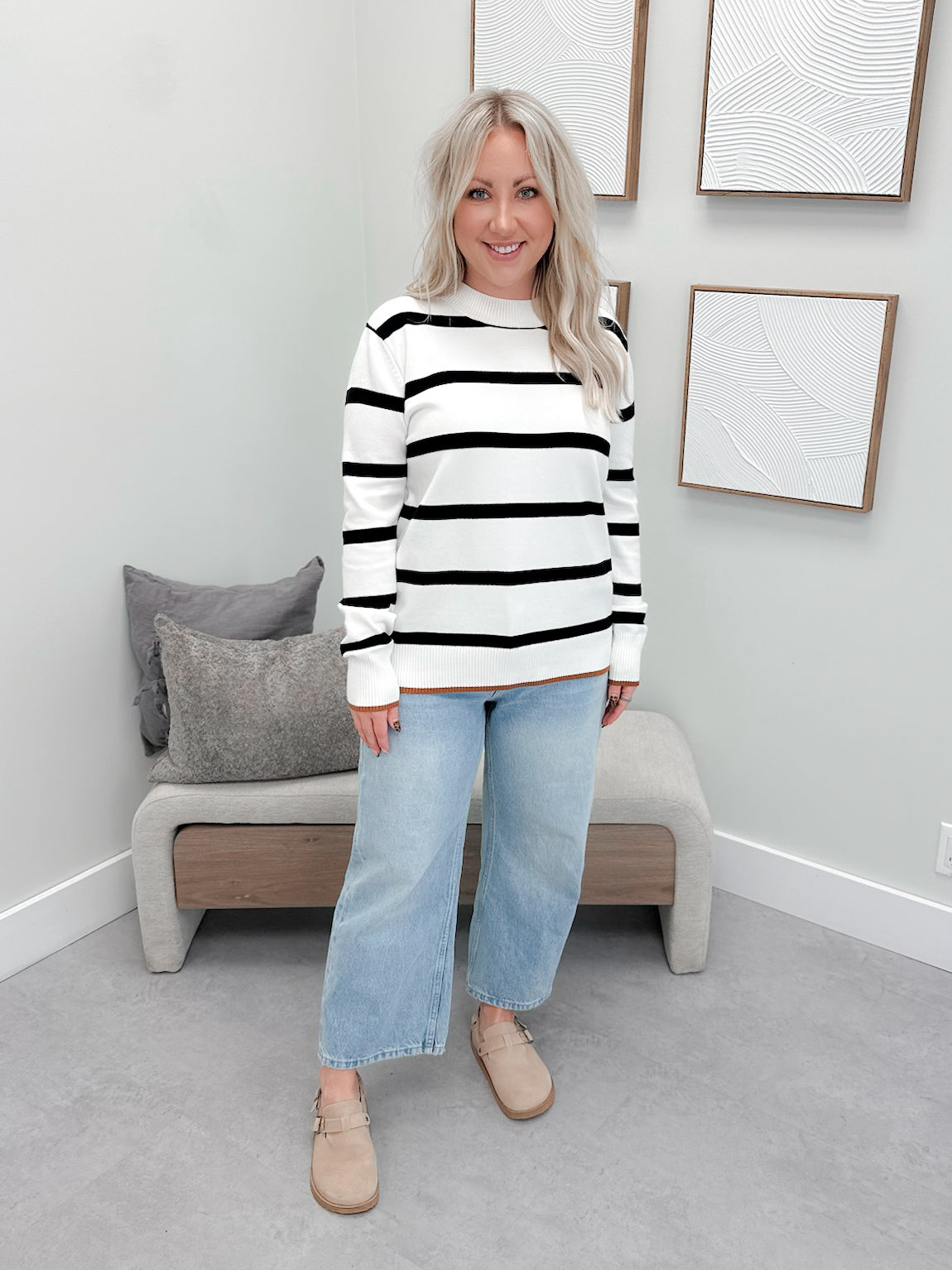 Chic Striped Sweater by Ampersand Ave