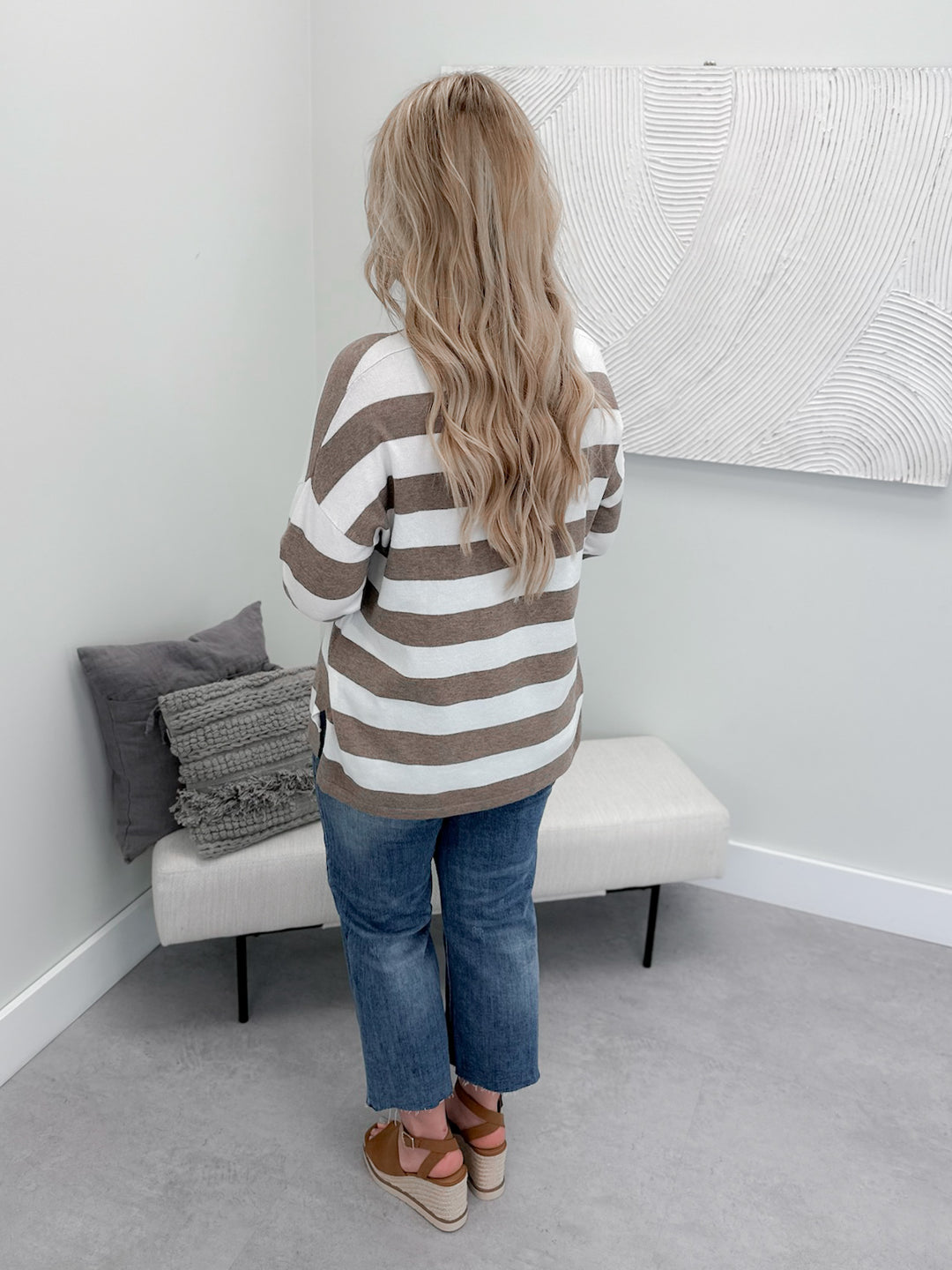Picture Perfect Walnut Stripe Sweater