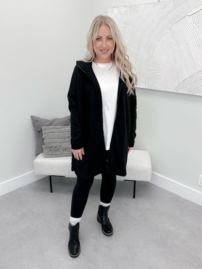 Peyton Full Zip Hoodie in Black