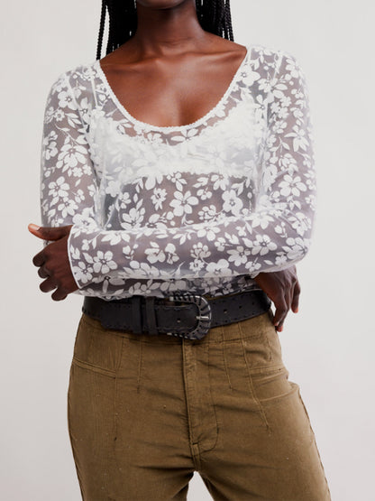 Early Sunsets Layering Top in Ivory by Free People