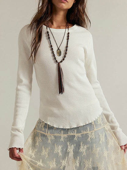 Easy Does It Long Sleeve in White by Free People