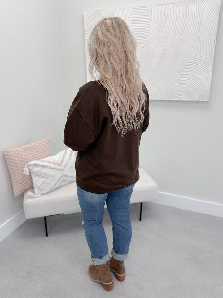 I Love Fall Pullover in Chocolate by Ash + Antler