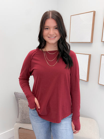 Harlyn Long Sleeve in Cabernet