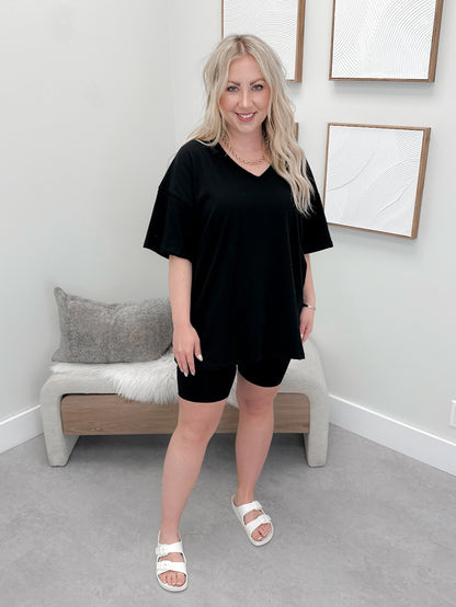 Sporty Tee Set in Black